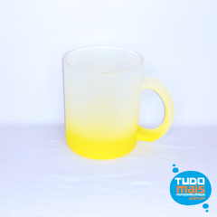 Caneca Vidro Fosco Degrade Amarela 325 ml