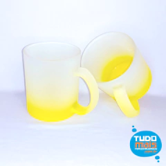 Caneca Vidro Fosco Degrade Amarela 325 ml - comprar online