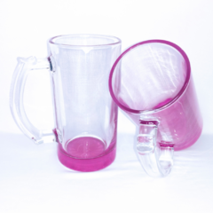 Caneca Chopp Vidro Cristal 475ml - Base Roxo - Tudo Mais Personalizados.