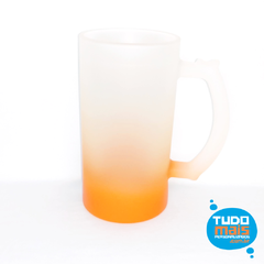 Caneca Chopp Vidro Fosco 475ml - Degrade Laranja