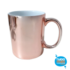CANECA CERAMICA - 325 ML - CROMADA ROSE CLARO - PREMIUM