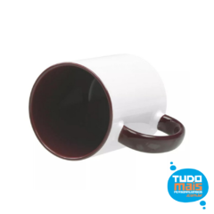 Caneca Cerâmica Alça e Interior Marrom 325ml - LIVE - comprar online