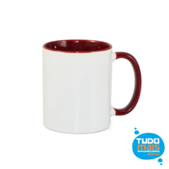 Caneca Cerâmica Alça e Interior Vinho - LIVE