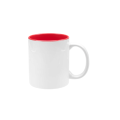 Caneca Cerâmica 325ml Branca Int. Vermelho