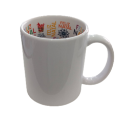 Caneca Cerâmica branca Interior FELIZ NATAL 325ml - comprar online