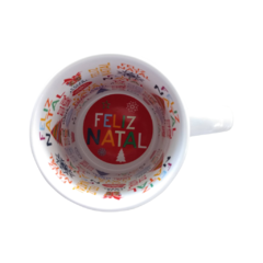 Caneca Cerâmica branca Interior FELIZ NATAL 325ml na internet