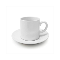 Xícara Cerâmica - 88ml café com pires Cilíndrica