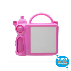 Lancheira c/ pote - Plástico Rosa
