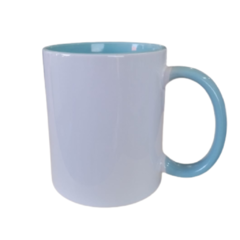 Caneca Cerâmica Alça e Interior Azul BB - LIVE