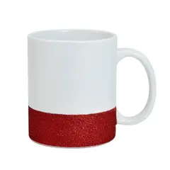 Caneca Cerâmica 325ml - Glitter na Base - Vermelha