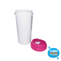 Squeeze Branca com tampa Rosa - comprar online