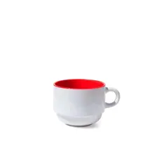 Xícara Branca Interior Vermelha 150 ML - Para Suporte Metal