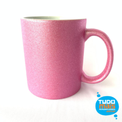 Caneca Cerâmica Glitter Rosa 325ml