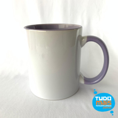 Caneca Cerâmica c/ Alça/ interior Lilás 325 ml - comprar online