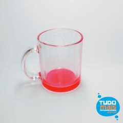 Caneca de Vidro Incolor - com Rosa 300ml - comprar online