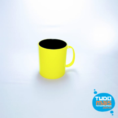 Caneca Amarelo Int. Preto - Polímero Sublimação