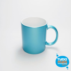 Caneca Cerâmica 325 ML Perolada Azul
