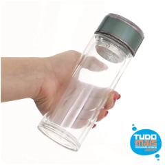 GARRAFA VIDRO C INFUSOR E TAMPA VERDE PEROLIZADA 300ML - comprar online