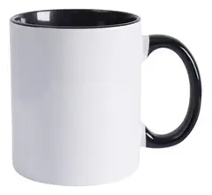 Caneca Cerâmica Alça e Interior Preta - LIVE