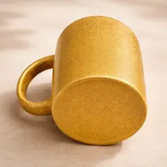 Caneca Cerâmica Glitter Dourada 325ml (L)