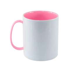Caneca Polímero Alça e Interior Rosa - AD