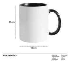 Caneca Ceramica Alça e Interior Preta - LIVE