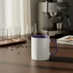 Caneca Cerâmica Alça e Interior Lilás - LIVE