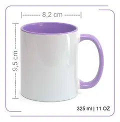 Caneca Cerâmica Alça e Interior Lilás - LIVE