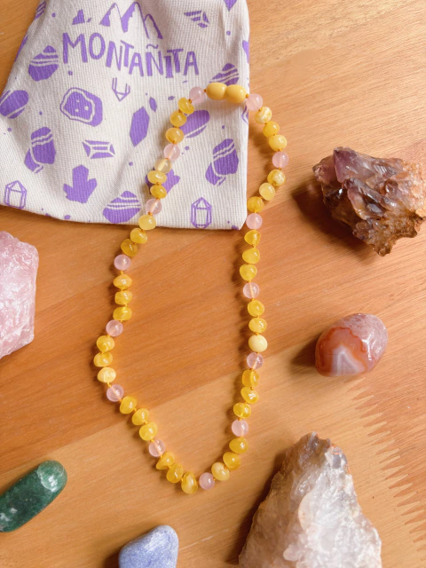 Collar Brote Cuarzo Rosa