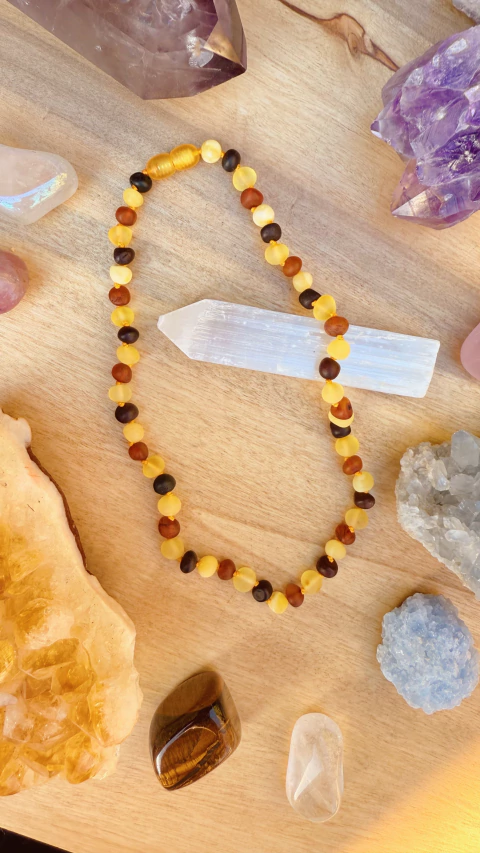 Collar Ámbar Multicolor Sin Pulir - comprar online