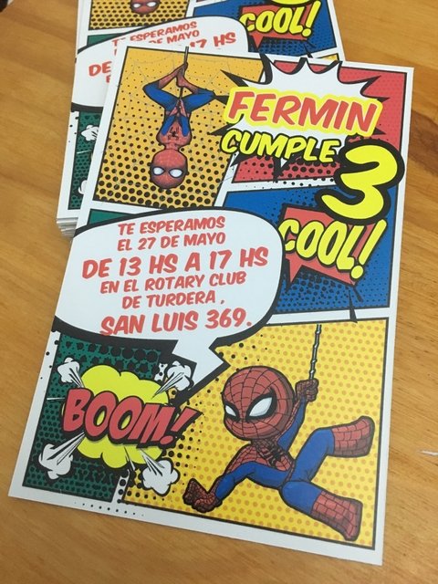 INVITACION IMPRESA SPIDERMAN