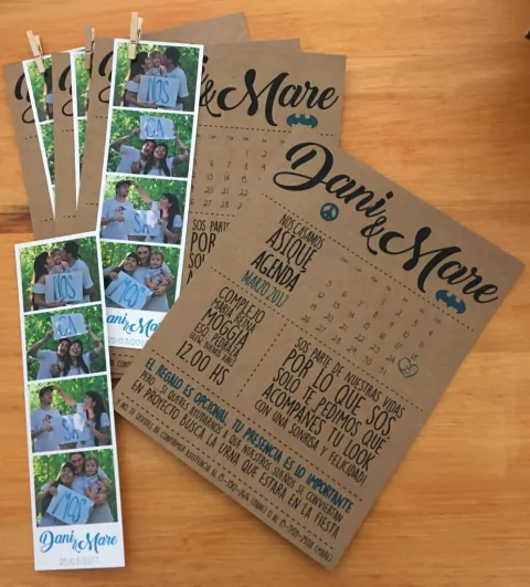 INVITACIONES IMPRESAS VINTAGE CON TIRA DE FOTOS