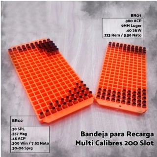 Bandeja de Recarga para Munição - Calibres: .380 ACP/.9mm/.40 S&W/5,56x45mm