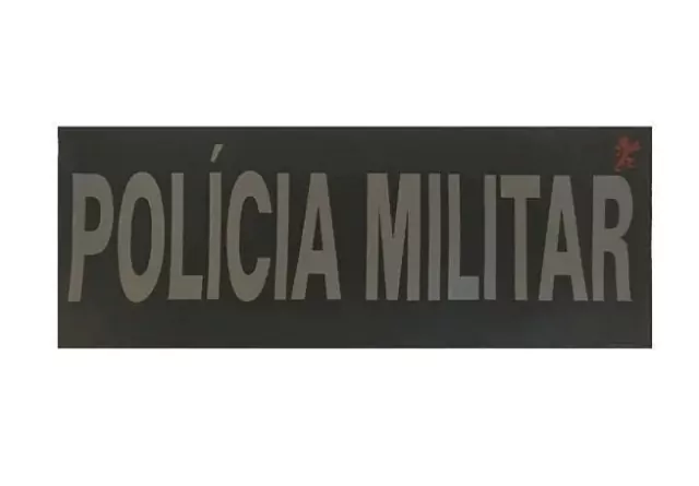 Identificação Policia Militar WTC 26,8 cm x 9,8 cm - Preto