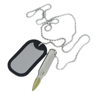 Plaqueta de Identificação com Projetil - Bélica