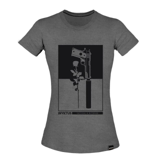 Camisa Invictus Concept Gun & Flower - Cinza