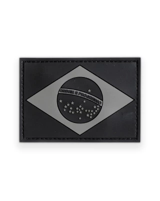 Patch Invictus Bandeira Brasil Preto/Cinza