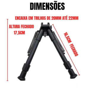Bipé Tático Retrátil Regulável
