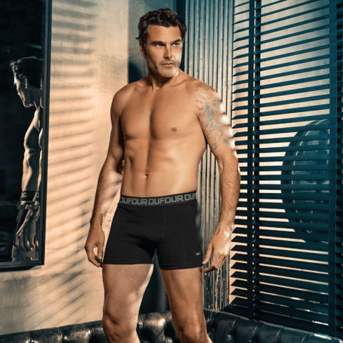 Pack 3 Boxer Dufour Algodón y Lycra Con Elastico Exterior Liso Hombre Art.12058
