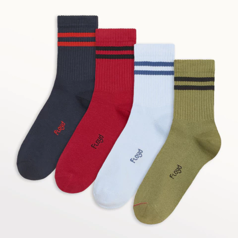 Pack 2 Medias Floyd Soquete Algodón Sin Toalla Con Rayas Hombre Art.1424