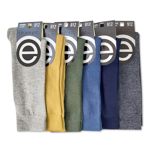 Pack 3 Medias Elemento Media Caña Algodón Vestir Casual Lisa Art.912