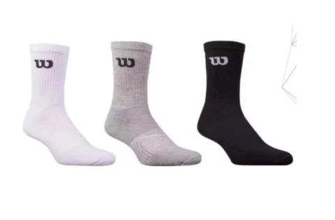 Pack 3 Medias Wilson Media Caña Algodón Morley Con Base Toalla Deportivas Tenis Hombre Art.100