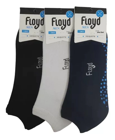 Pack Por Mayor 6 Medias Soquete Floyd Antideslizante Algodón Hombre Art.1422