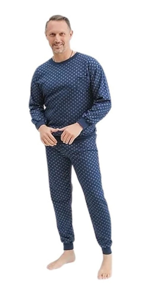 Pijama Maxime Con Buzo Manga Larga Algodón Jacquard Invierno T62-68 Hombre Art.417