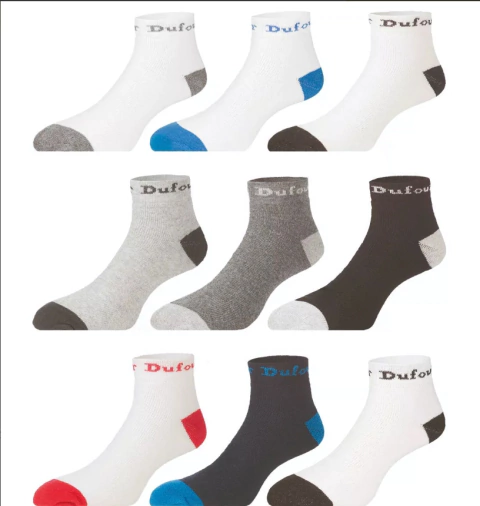 Pack 12 Medias Dufour Cortas Algodón Base De Toalla Deportivas Hombre Art.2015