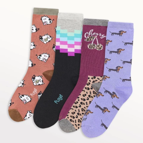 Pack 3 Medias Floyd Media Caña Algodon Fantasia Mujer Art.f4 - comprar online