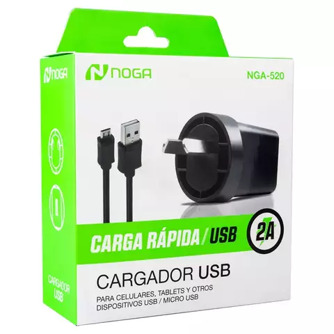 Cargador Usb Noga Carga Rapida y Cable Micro Usb Para Celulares / Etc Art.NGA-520 - comprar online