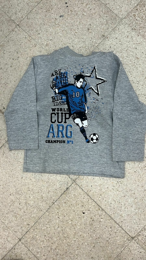 LIQUIDACION Pijama Manga Larga Futbol Talle 4 Gris - comprar online