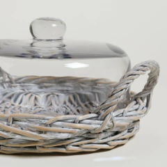 CAMPANA DE VIDRIO CON BASE SALIX WHITE - Del Pilar