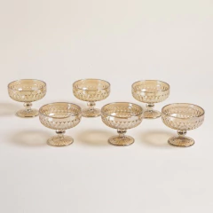 set x6 compoteras romb champagne